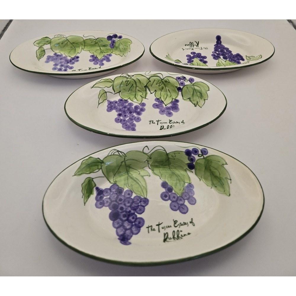 Vintage Olive Oil Ceramic‎ Plate Of The Tuscan Estates Of Ruffino Grape Vines...
